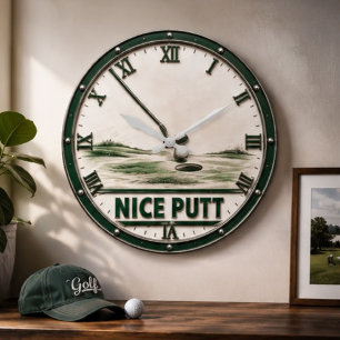 Reloj Redondo Grande Nice Putt Golf Golfer Gift