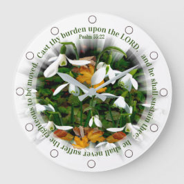 Reloj Redondo Grande Nieve de Bonito con salmo 55:22