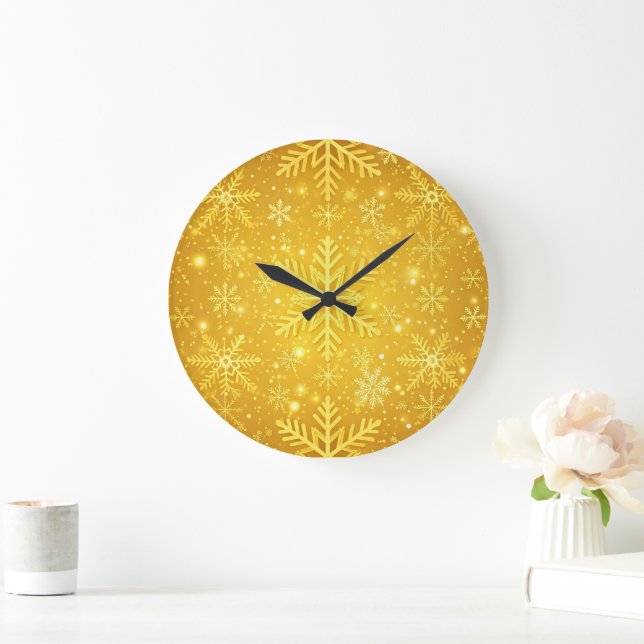 Reloj Redondo Grande Nieve Dorada (Hogar)