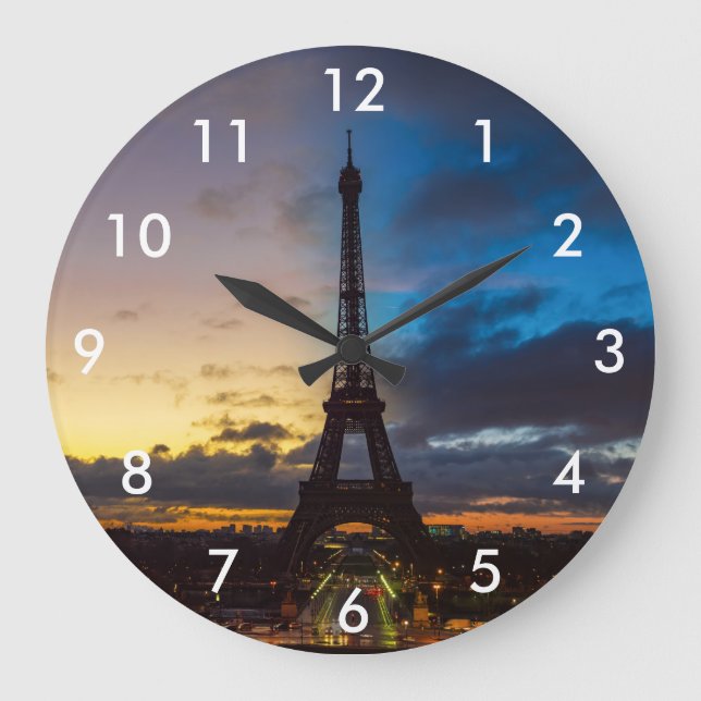 Reloj Redondo Grande Night to Day over Eiffel tower from Trocadero (Anverso)