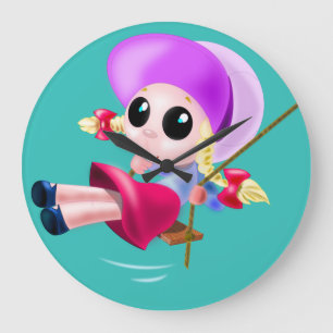 Reloj Redondo Grande Niña Pequeña