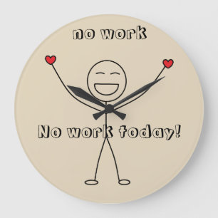 Reloj Redondo Grande Ninguna del trabajo DIVERSIÓN feliz agradecida del