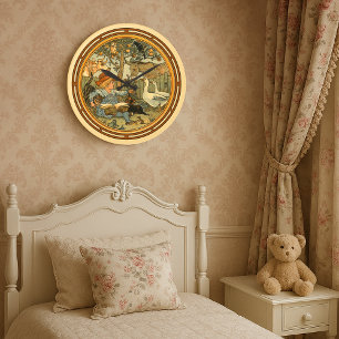 Reloj Redondo Grande Niño Antiguo Y Animales por Walter Crane