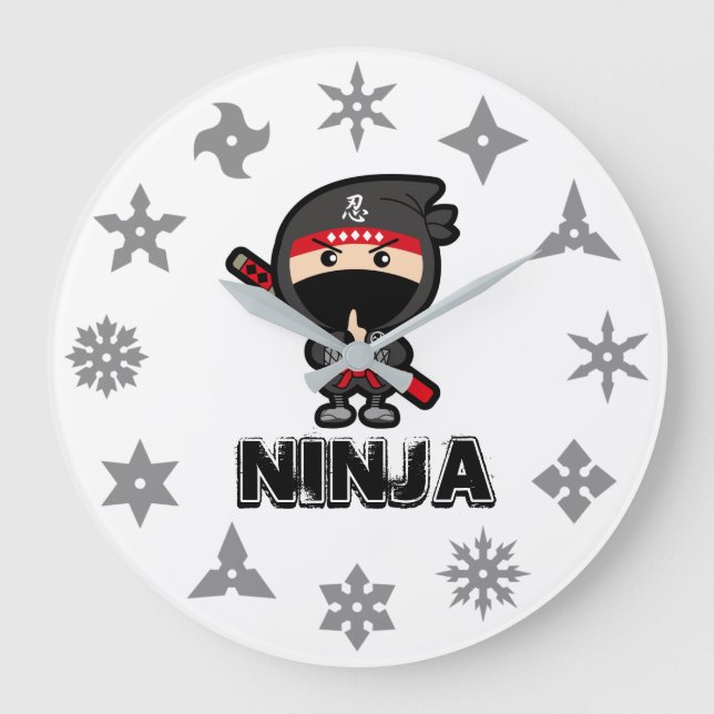 Reloj Redondo Grande Niño Ninja (Anverso)