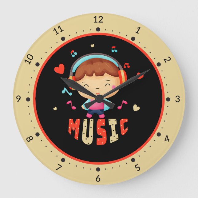 Reloj Redondo Grande Niño pequeño con música (Anverso)