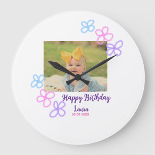 Reloj Redondo Grande Niños bebé primer cumpleaños añadir fecha añadir f