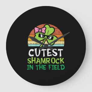 Reloj Redondo Grande Niños Chicas St Patricks Day Cutest Shamrock