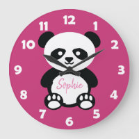 Niños con oso panda rosado lindo y personalizado K