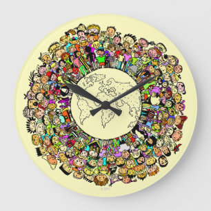 Reloj Redondo Grande Niños del mundo