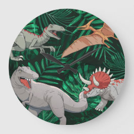 Reloj Redondo Grande Niños Dinosaurios Dino Jurassic Trex Boy Dormitori