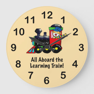 Reloj Redondo Grande niños divertidos personalizado de Aprendizaje