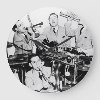 Reloj Redondo Grande Niños en la banda: Arte de época.