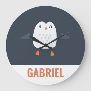 Reloj Redondo Grande niños festivos graciosos y lindos pingüinos person