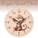 Reloj Redondo Grande Niños mono lindo melocotón marrón<br><div class="desc">¡Conoce la mejor adición a la habitación de tu hijo! El reloj de los niños es muy adorable, con un mono dulce y una encantadora mezcla de tonos marrones y melocotón. Perfecto para añadir un toque de brillo y alegría, este reloj no sólo enseña el tiempo, sino que también alegra...</div>