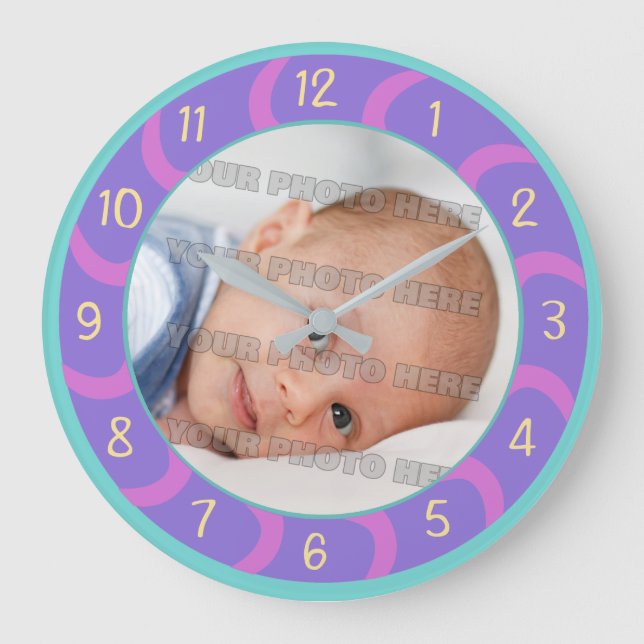 Reloj Redondo Grande Niños y Personalizados de bebés (Anverso)