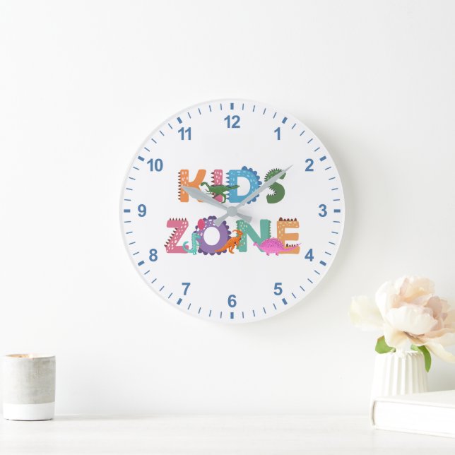 Reloj Redondo Grande Niños Zona Dinosaurios (Hogar)