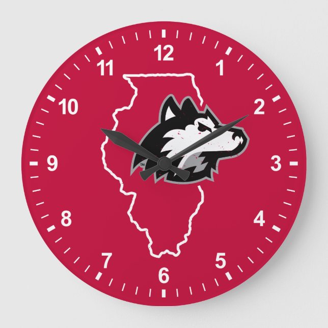 Reloj Redondo Grande NIU Huskies Estado Love (Anverso)