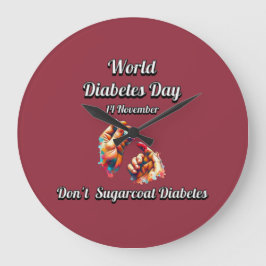 Reloj Redondo Grande No Azote La Diabetes. Día mundial de la diabetes.