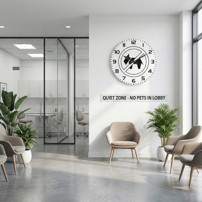 Reloj Redondo Grande No Dogs Allowed Bold Black and White Symbol (Subido por el creador)