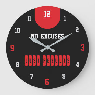 Reloj Redondo Grande No Excuses Just Results Black Fitness