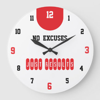 Reloj Redondo Grande No Excuses Just Results Fitness