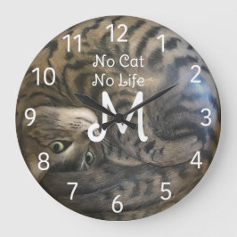 Reloj Redondo Grande No Gato No Vida