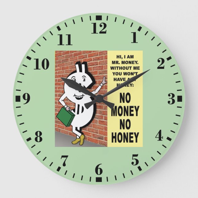 Reloj Redondo Grande No Money No Honey (Anverso)