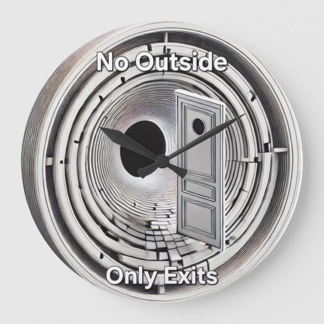 Reloj Redondo Grande No outside only exits Wall Clock (Anverso)