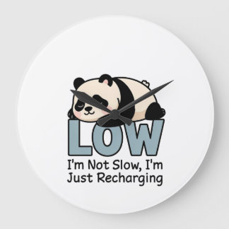 Reloj Redondo Grande No Soy Lento, Estoy Recargando Panda 