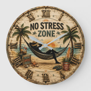 Reloj Redondo Grande No Stress Zone Beach Coastal Farmhouse