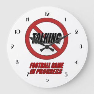 Reloj Redondo Grande No Talking Football Game In Progress Wall Clock