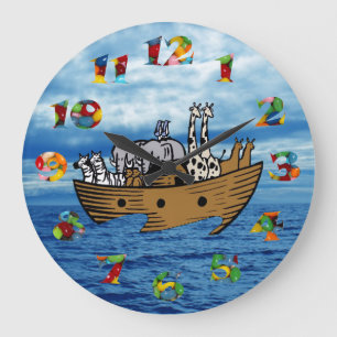 Reloj Redondo Grande Noah's Ark - Jelly Bean Numerals