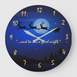 Reloj Redondo Grande Noche Antes de Navidad