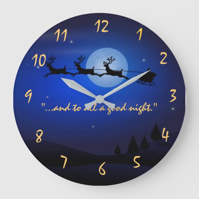 Reloj Redondo Grande Noche Antes de Navidad (Anverso)