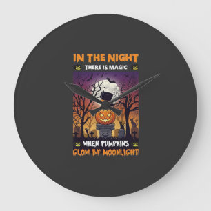 Reloj Redondo Grande Noche Calabaza de Halloween Sombrero Alto Luna Cem