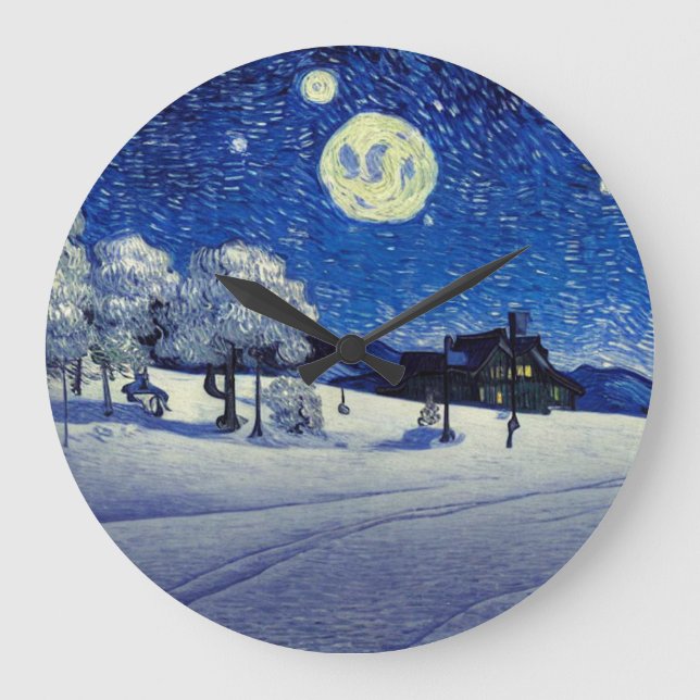 Reloj Redondo Grande Noche de invierno (Anverso)