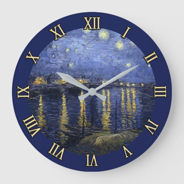 Reloj Redondo Grande Noche estrellada por Van Gogh Wall Clock (Anverso)