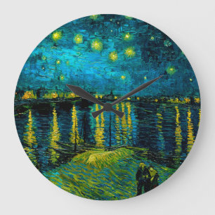 Reloj Redondo Grande Noche Van Gogh Starry sobre el Ródano