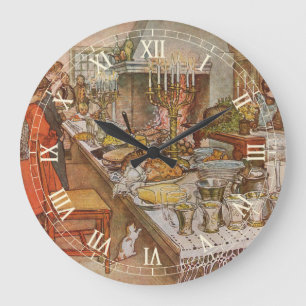 Reloj Redondo Grande Nochebuena de Carl Larsson, Vacaciones Antiguas