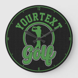 Reloj Redondo Grande NOMBRE ADICIONAL DE Golf Personalizado Retro Pro G
