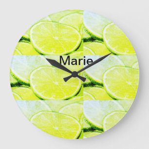 Reloj Redondo Grande Nombre de adición simple de limón verde amarillo m