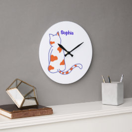 Reloj Redondo Grande Nombre de bebé personalizado, guardería, niños Cua