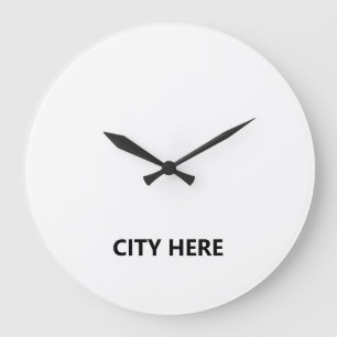 Reloj Redondo Grande Nombre de ciudad personalizado