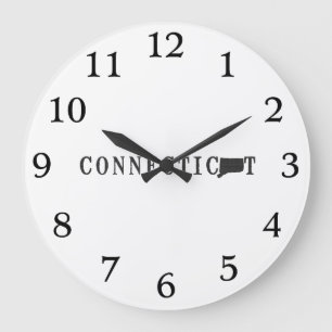 Reloj Redondo Grande Nombre de Connecticut con letra con forma de estad
