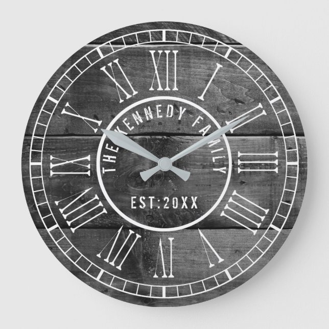 Reloj Redondo Grande Nombre de familia numeral romana romana de paleta  (Anverso)