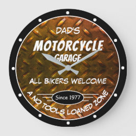 Reloj Redondo Grande Nombre de garaje de motocicleta Fecha Placa de Dia