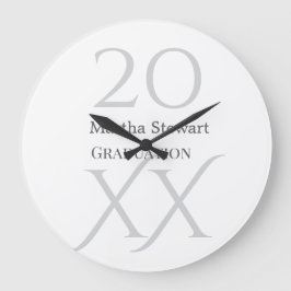 Reloj Redondo Grande nombre de graduación negrita 20XX felicitaciones a