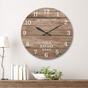 Reloj Redondo Grande Nombre de la empresa de logotipos corporativos de