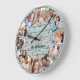 Reloj Redondo Grande Nombre de la familia Collage de fotos natural de m (Angle)