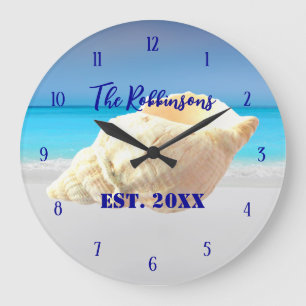 Reloj Redondo Grande Nombre de la familia de las marismas de playa esta